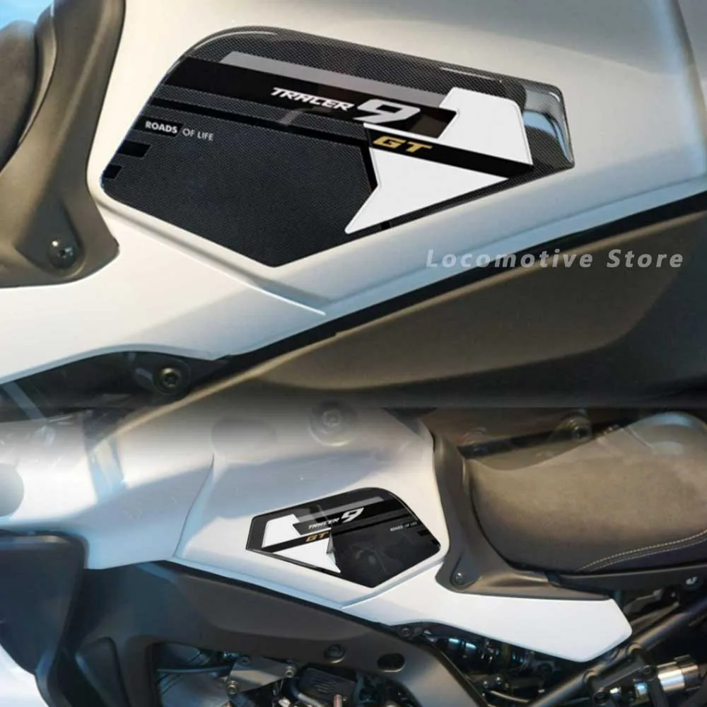 트레이서 9GT 2023 오토바이 3D 에폭시 레진 스티커 데칼 미끄럼 방지 측면 연료 탱크 보호 패드 (트레이서 9GT, 트레이서 9 GT 용)