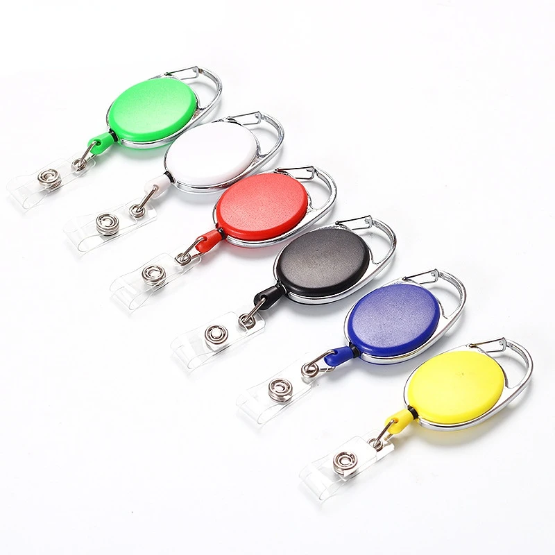 

Badge Tag Clip Oval Easy-to-pull Emery Telescopic Buckle Zinc Alloy Frame Easy-to-pull Outdoor Key Chain Emery Clip
