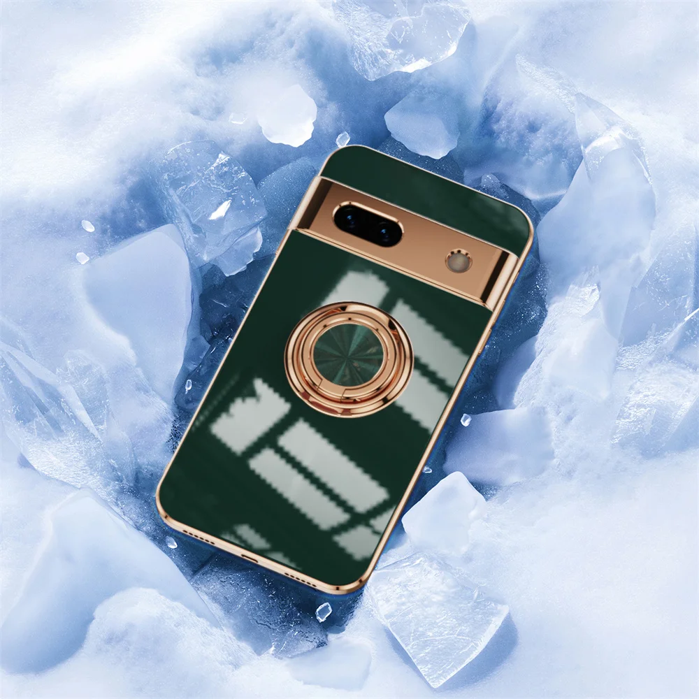 Magnetic Ring Holder TPU Plating Case with Stand