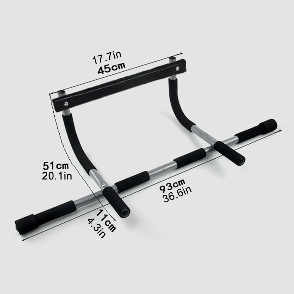 Pull Up Bar No Drilling Chin Up Bar Max Limit 100KG Door Mounted Steel Multi-Grip Strength with Padded Handles for Home Gym