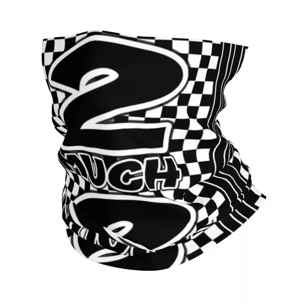 

2 Much 2 Young Ska Check Accessories Bandana Neck Gaiter Two Tone Ska-rock Music Magic Scarf Balaclava for Men Women Windproof