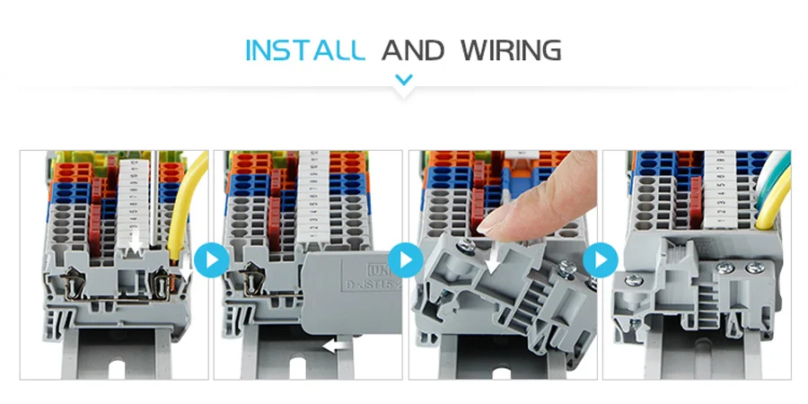 100Pcs D-PT 6 Ende Abdeckung Direkte Montage Für PT-6 Push-in Anschluss 6mm ² Draht Din Rail Terminal block D-PT6 Barriere Platte – Detail 8