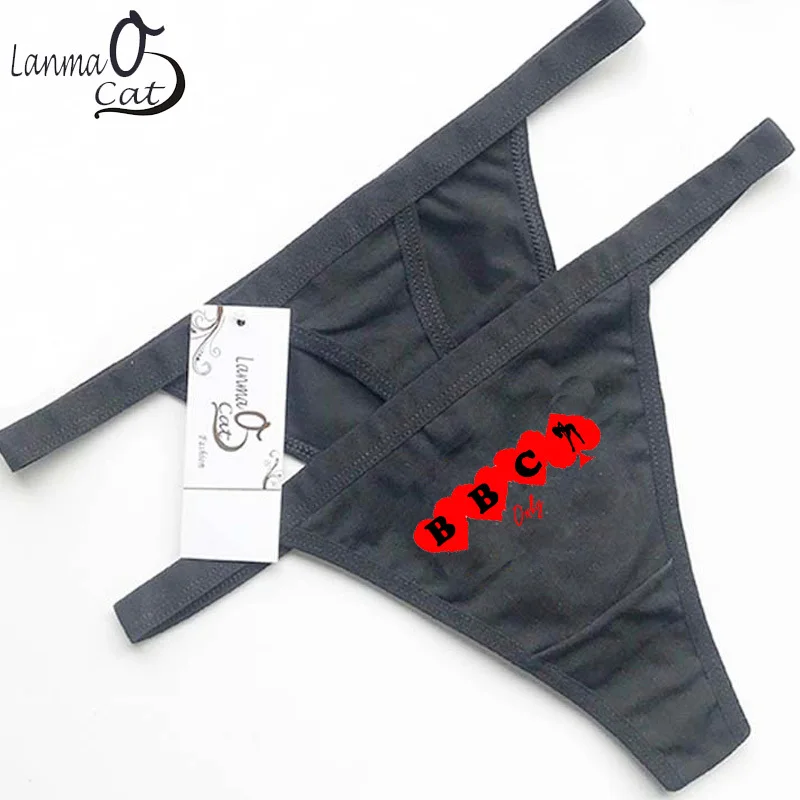 

New Arrive Fashion Funny Panties Women Underwear Cotton Thongs Panties Letter Patterned Thongs Female Underpants Big Size