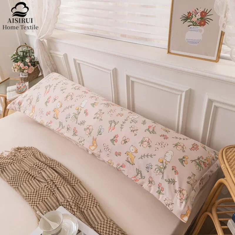 

New Skin-friendly Soft Polyester Long Pillowcase Large Size Couple Pillow Case Home Sleeping Body Pillow Cover 120 150 180cm
