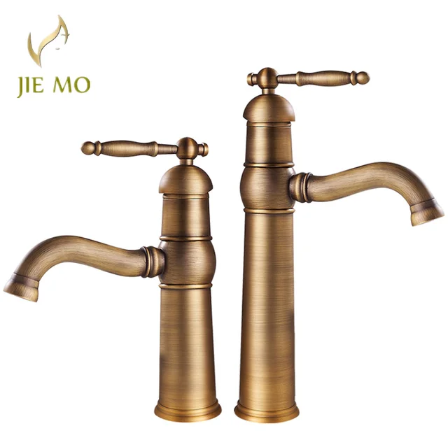 ก๊อกน้ําอ่างล้างหน้าสไตล์ยุโรปทองเหลืองย้อนยุค, ตู้ห้องน้ํา, อ่างล้างหน้า, อ่างล้างหน้าแบบเคาน์เตอร์, ก๊อกน้ําร้อนและเย็น 1