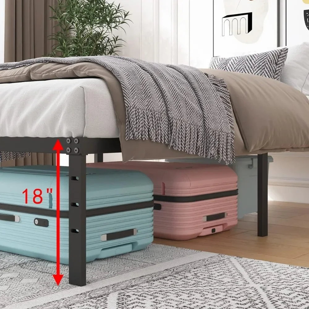 18 Inch Metal Bed Frame Queen Size , Easy Assembly Heavy Duty Noise Free Bedframes, No Box Spring Needed 6