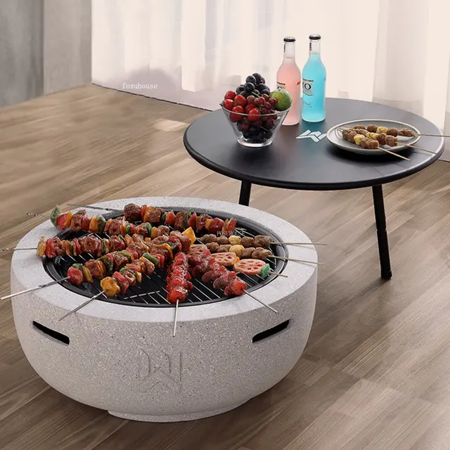 Minimalista Tűz Gödrök Otthoni Beltéri Fűtési Grill Állvány Északi Kültéri Kerti Máglya Parti Grillezett Brazier Asztali Kemping Kemence - Image 2