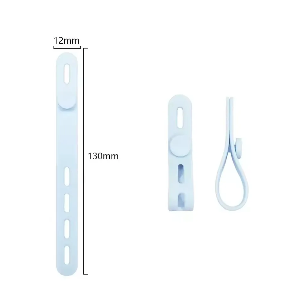 실리콘 케이블 타이 다양한 색상 재사용 가능 고강도 케이블 정리 도구, 코드 및 전선 고정용