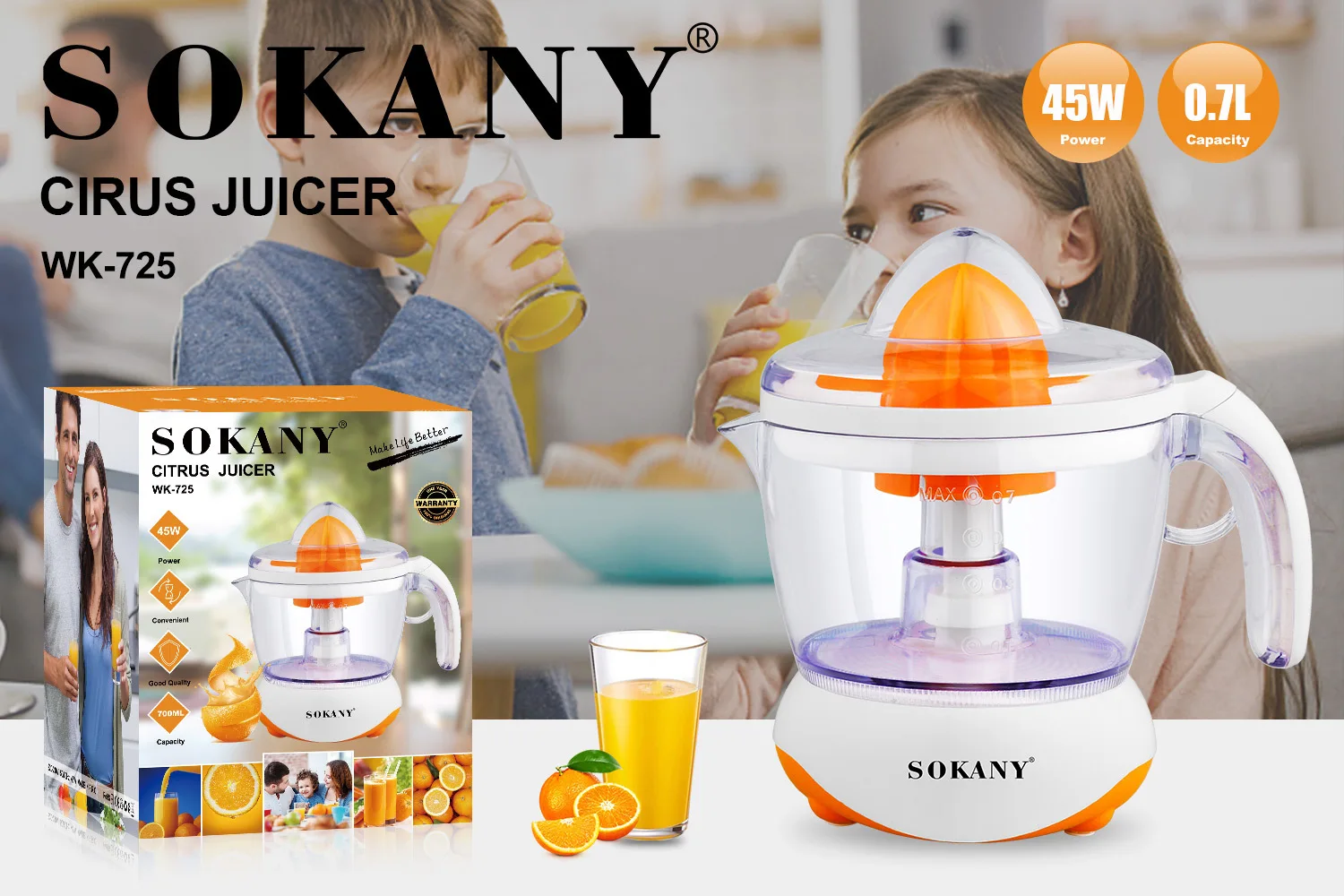 Lemon Squeezer Electric Orange Juicer Big W SOKANY 725