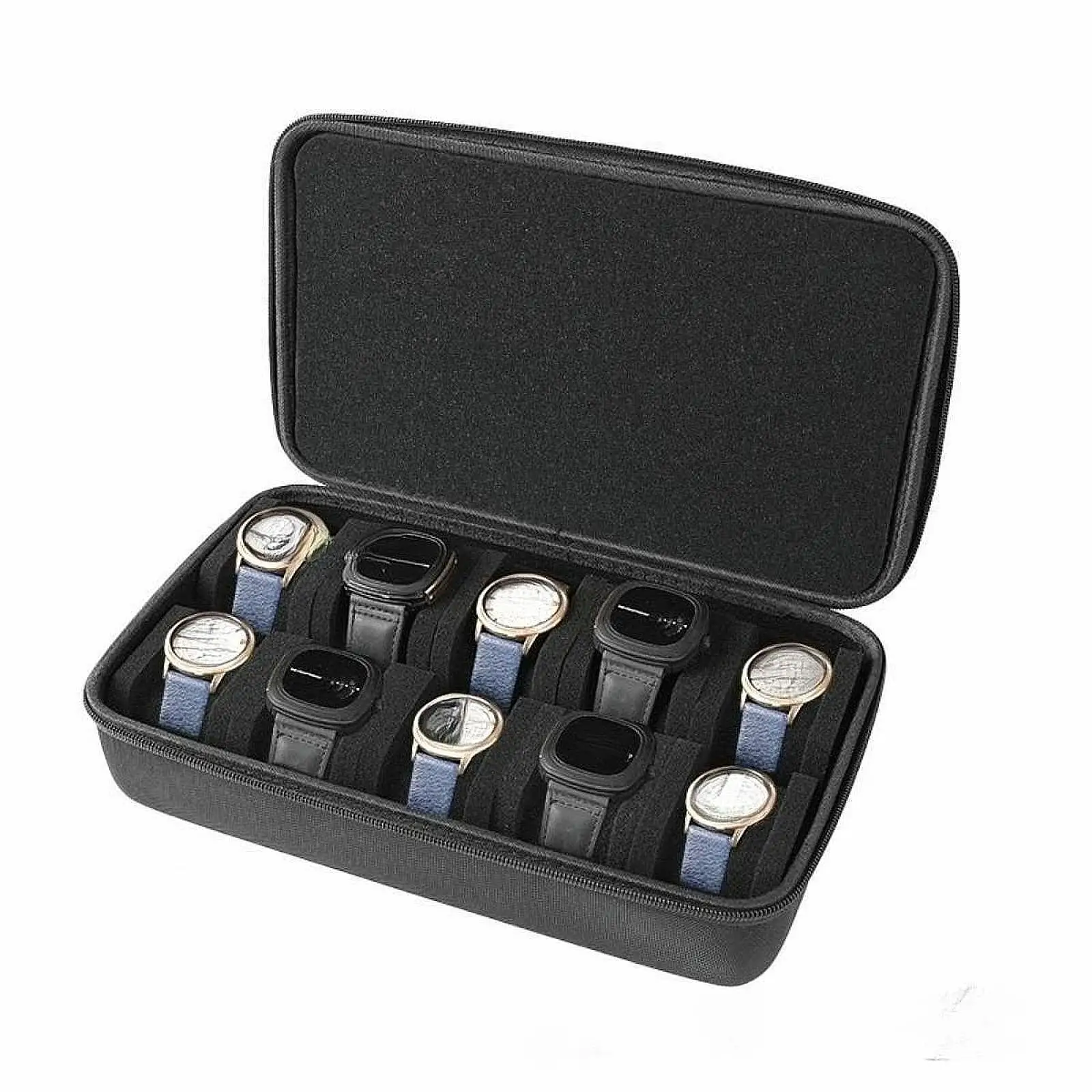 Watch Travel Case Watch Storage Bag Handle Display Holder Organizer Case for Digital Smartwatches Wristwatches Sports