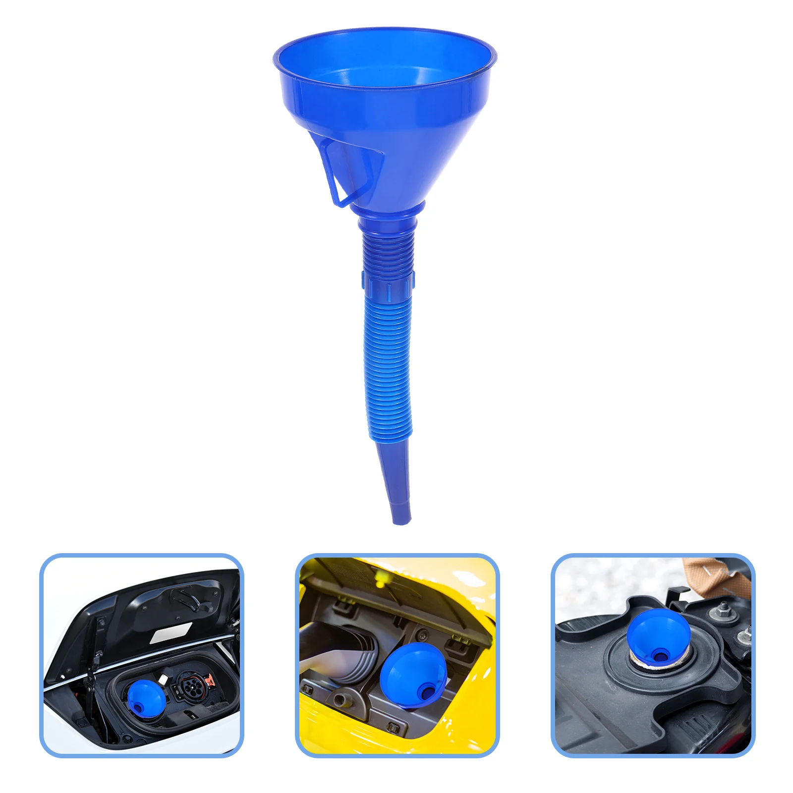 

Flex Oil Funnels Transmission Funnel Capless Gas Tank Funnel Long Neck Funnel Filter Oil Change Engine Oil Fluids Gasoline Blue