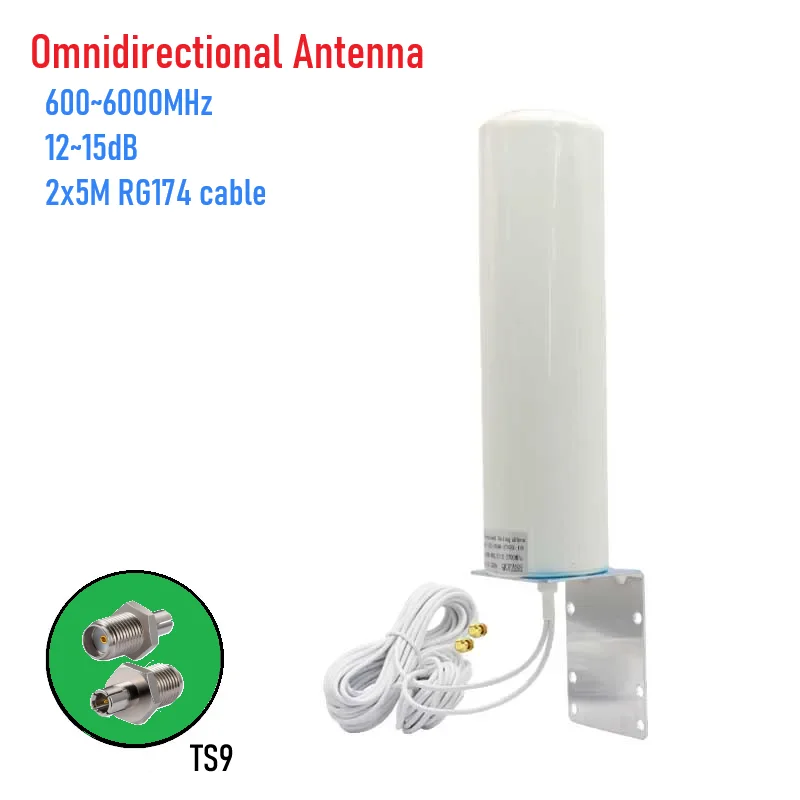 1 Pièces Signal Boost 5G 4G LTE 3G GSM Mimo Antenne à Gain élevé 12dbi 600 ~ 6000Mhz Antenne WiFi Omni Externe Avec Routeur Mâle TS9 SMA