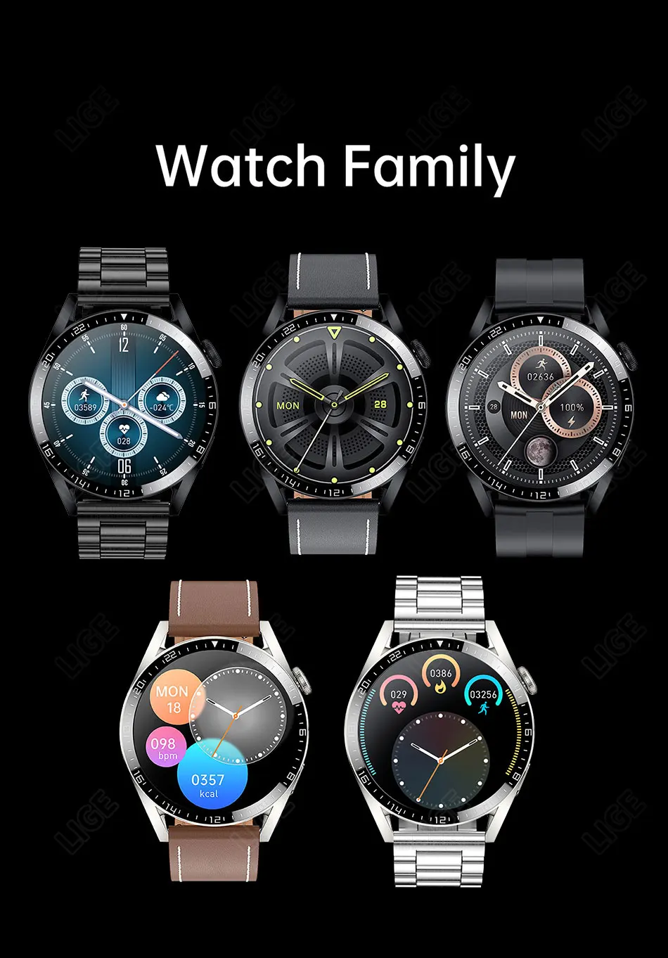 LIGE Bluetooth Calls Smart Watch Men Dialing Receive Phone Calls Sports Pedometer Calorie Consumption Smartwatch Man Bracelet