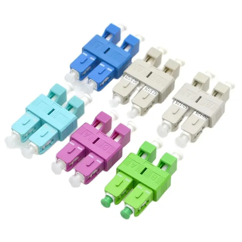 High Quality Dual-Core Optical Fiber Adapter Connector SC to LC Single Mode Multimode OM1,OM2,OM3,OM4 Flange Coupler