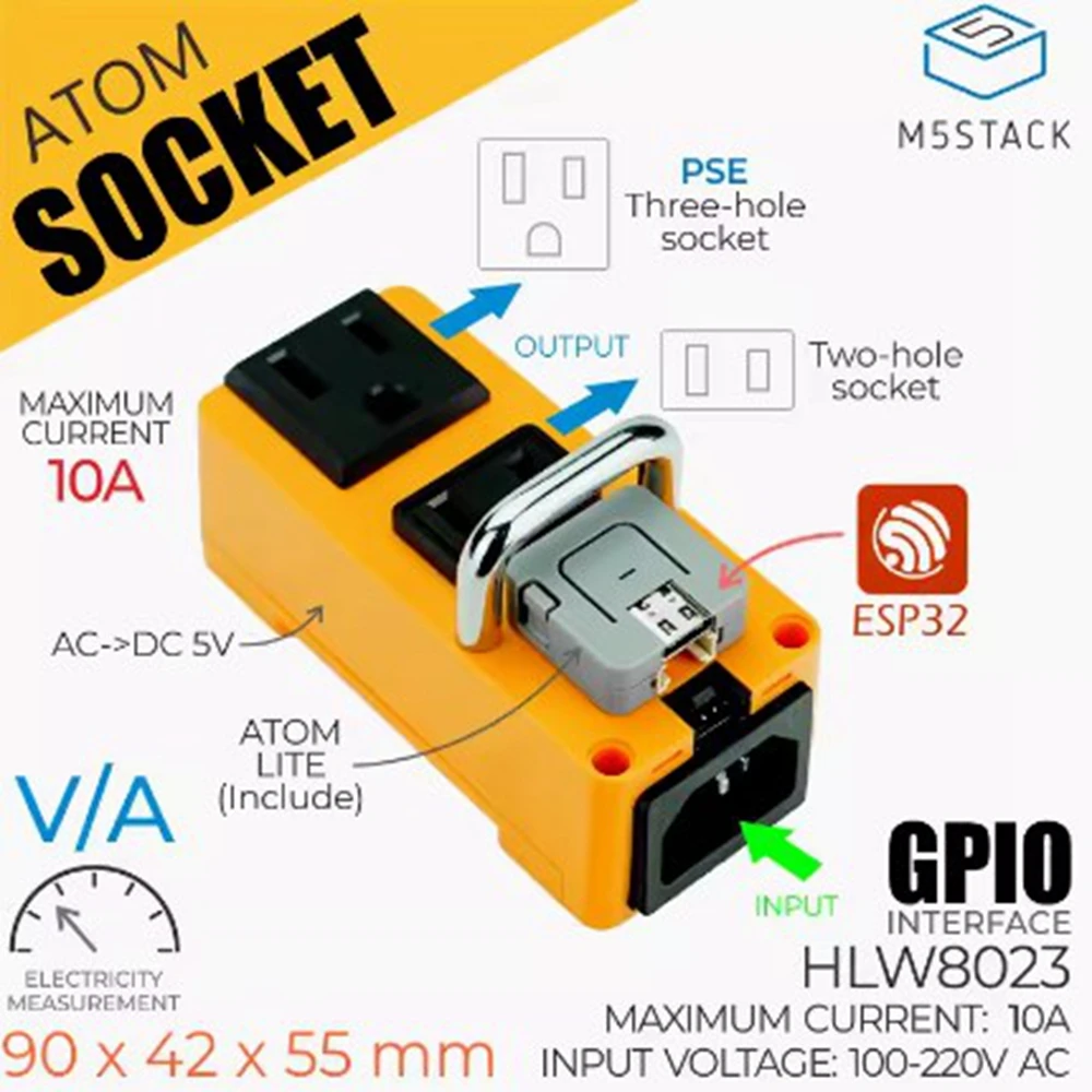 

Умная электрическая розетка HLW8032, с измерением электроэнергии