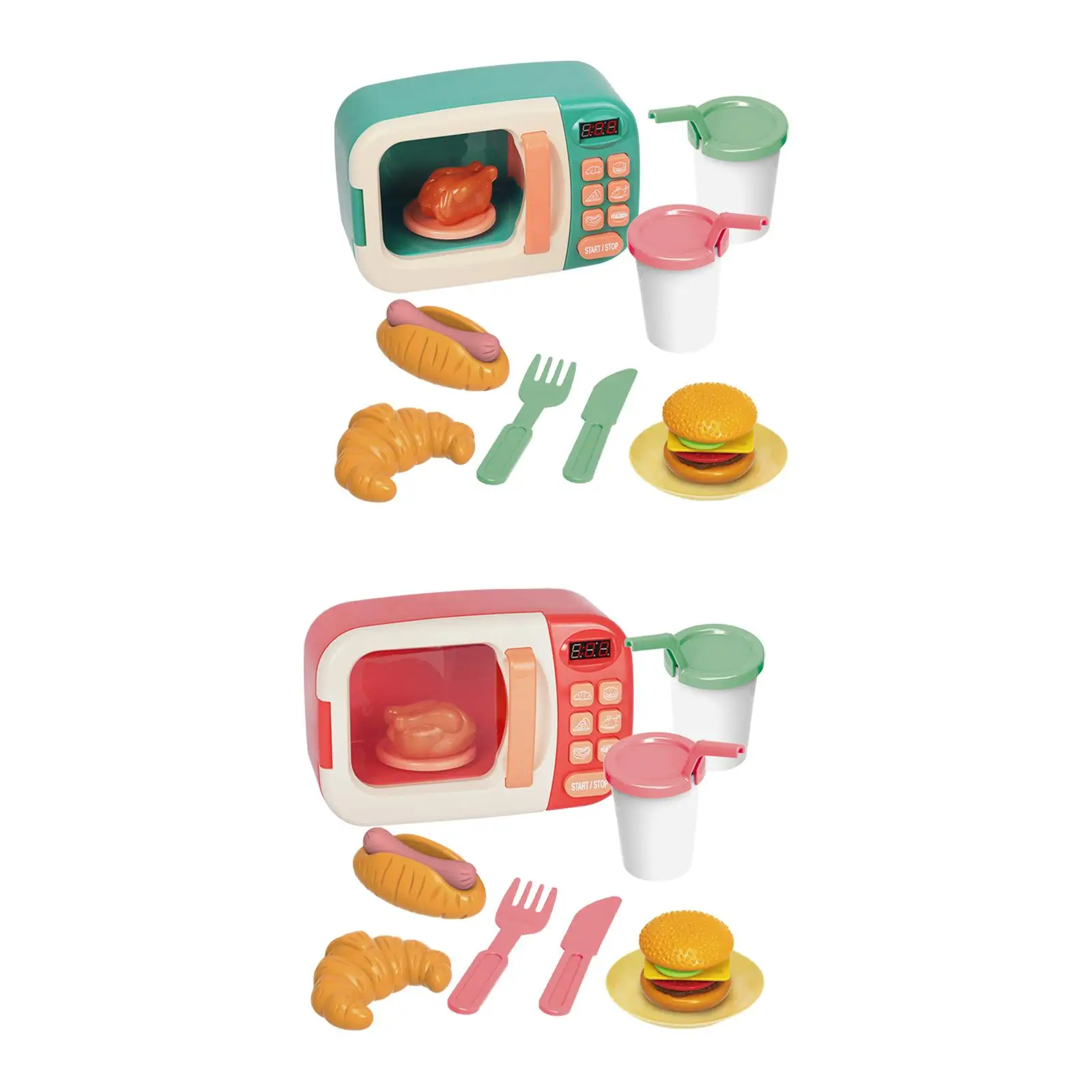 Kids Microwave Oven Toys Toddler Play Kitchen Toys Kids Valentines Gifts for Children Girls Boys 3-8 Year Old Toddlers