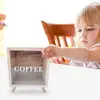 Wooden Piggy Bank with Whiteboard Marker Only Into Money Clear Window Coin Storage Jar Savings Boxes Money Box Kids Money Bank 5