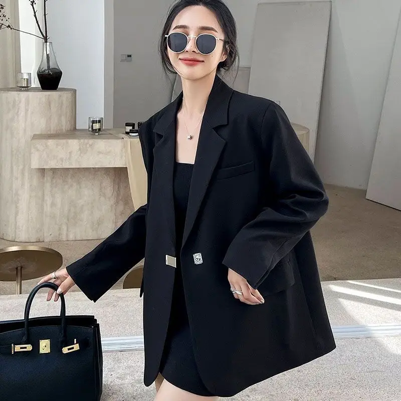 

UNXX High-level Design Cool Women's Suit Jacket 2023 Spring and Autumn Office Lady Loose Oversize Solid Casual Suit Blazer Top