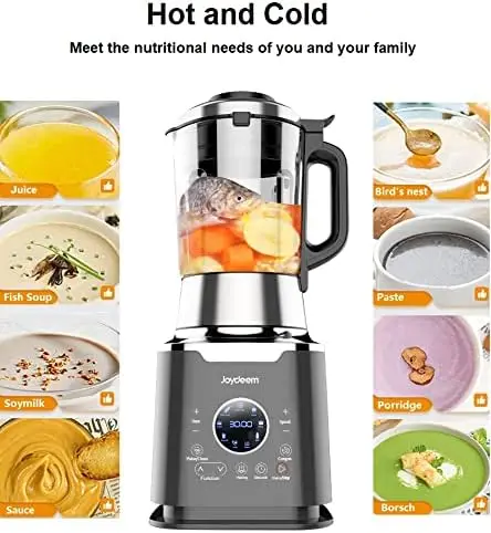 Cooking Blender JD-D16, Hot and Cold Blender for Soy Milk & Juice, Soup Maker with Stew Pot, 1.75L(59 Oz), 1200W, Black 2