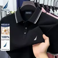 Polo d'affaires décontracté brodé Nautica pour hommes, haut d'été en pur coton, T-shirt à manches courtes, vêtements de marque pour hommes 2