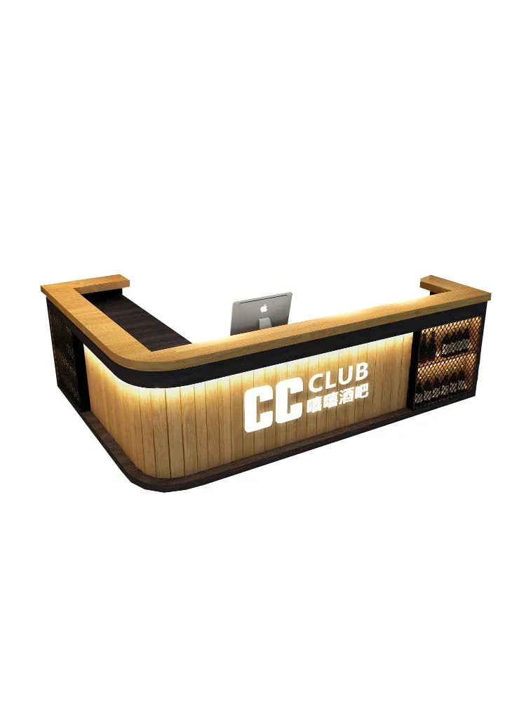 Retro industrial style bar bar restaurant barbecue restaurant cashier reception counter iron art