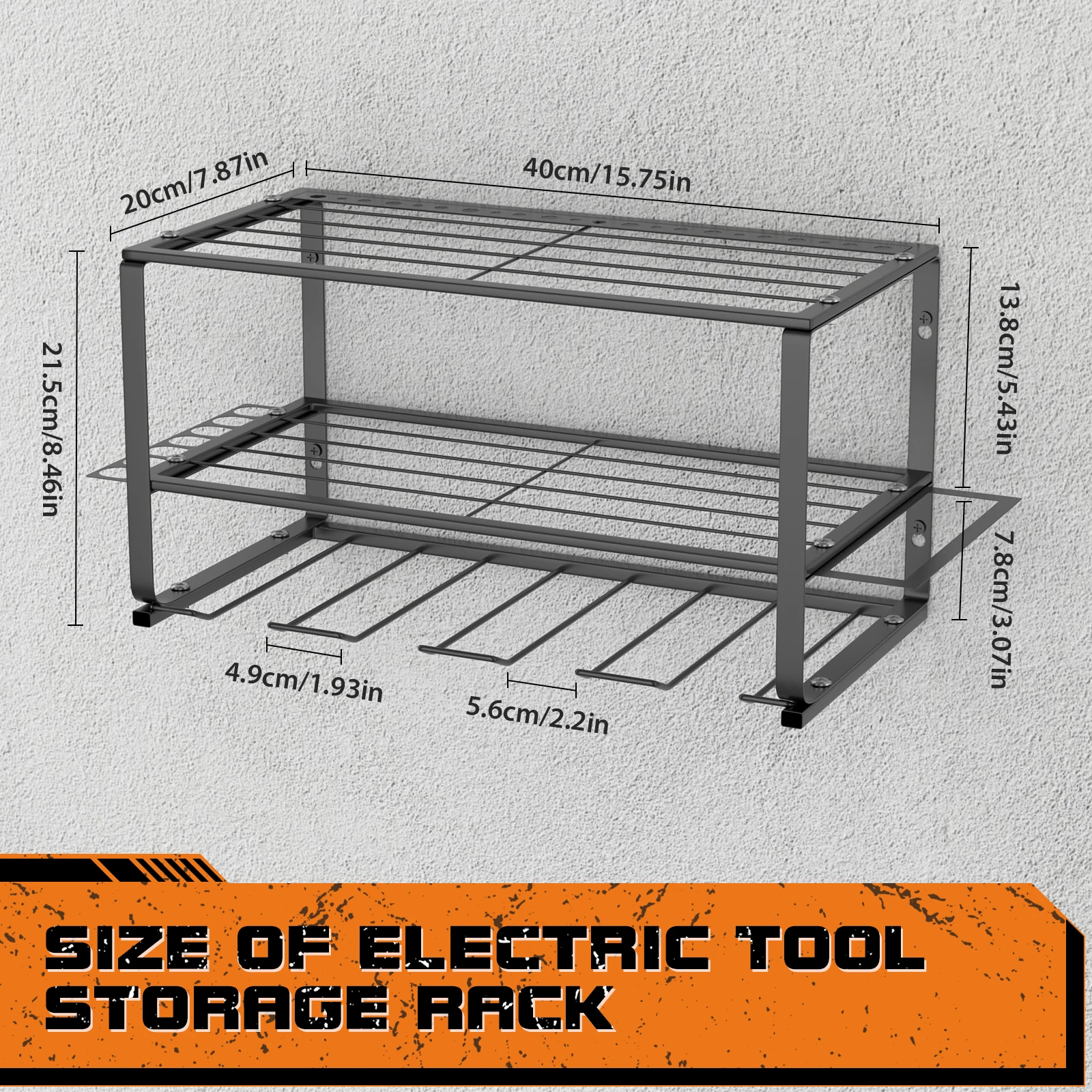 Power Tool Storage, 3 Layer Power Drill Tool Holder, Floating Tool Shelf Wall Mounted Tool Storage Rack for 4 Drill Holders: 3 - 5 Days Free Delivery only UK