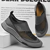 Handmade Leather Men's Slip on Shoes Outdoor Casual Loafers Moccasins Soft-Soled Walking Mesh Shoes Non-Slip Male Driving Shoes 6
