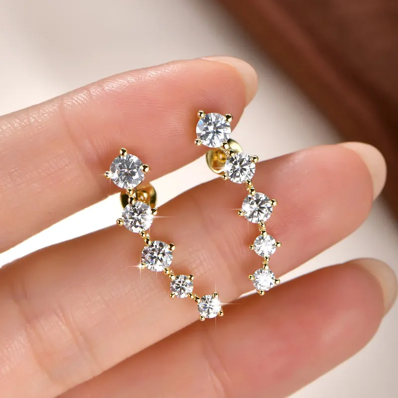 Rrjzz 4,5 mm, 4 mm und 3 mm VVS1 Moissanit-Ohrstecker, D-Farbe, künstliche Diamanten, Charms-Ohrringe für Frauen, Geschenk – Detail 7