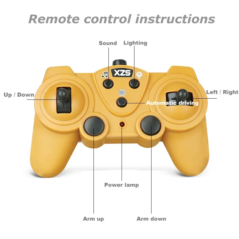 1:24 9CH RC Bulldozer Truck Car 11CH Crawler Type Alloy Shovel Engineering Forklift Heavy Excavator Children Toys Gifts Kids