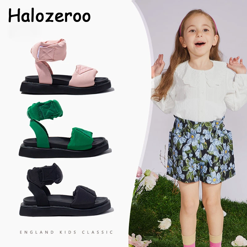 

New Kids Beach Sandals Baby Girls Brand Dress Shoes Children Green Gladiator Sandalias Soft Fashion Slides Princess Shoes Summer