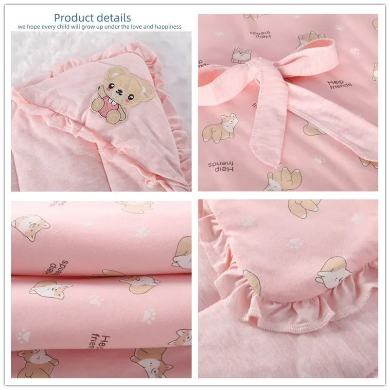 Newborn Cotton Blanket Winter Warm Embroidery Baby Swaddling Blanket Cartoon Envelope Wrap Blankets Baby Boys Girls Bed Quilt 6