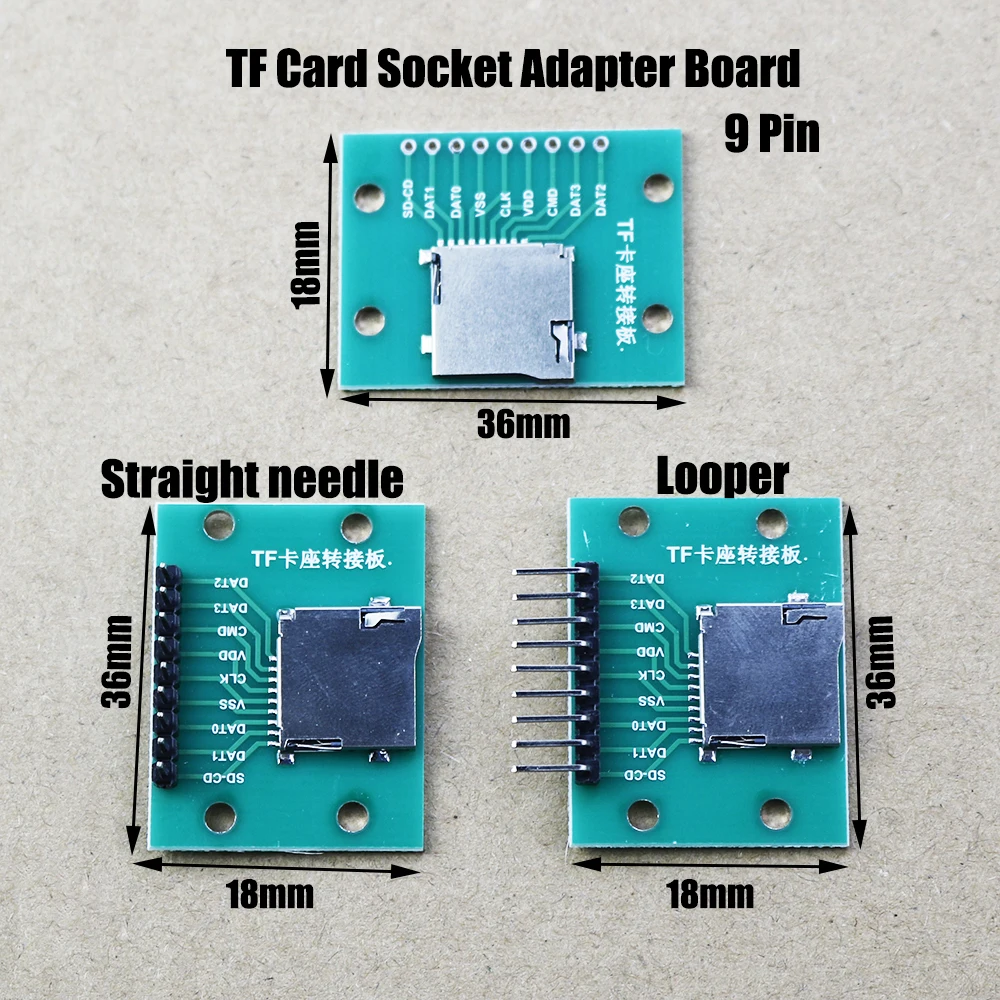 

1pcs TF Card Socket Adapter Board 9P Card Board Self-Elastic 1.6mm SD Card Socket PCB Circuit Board WP-139 140 141
