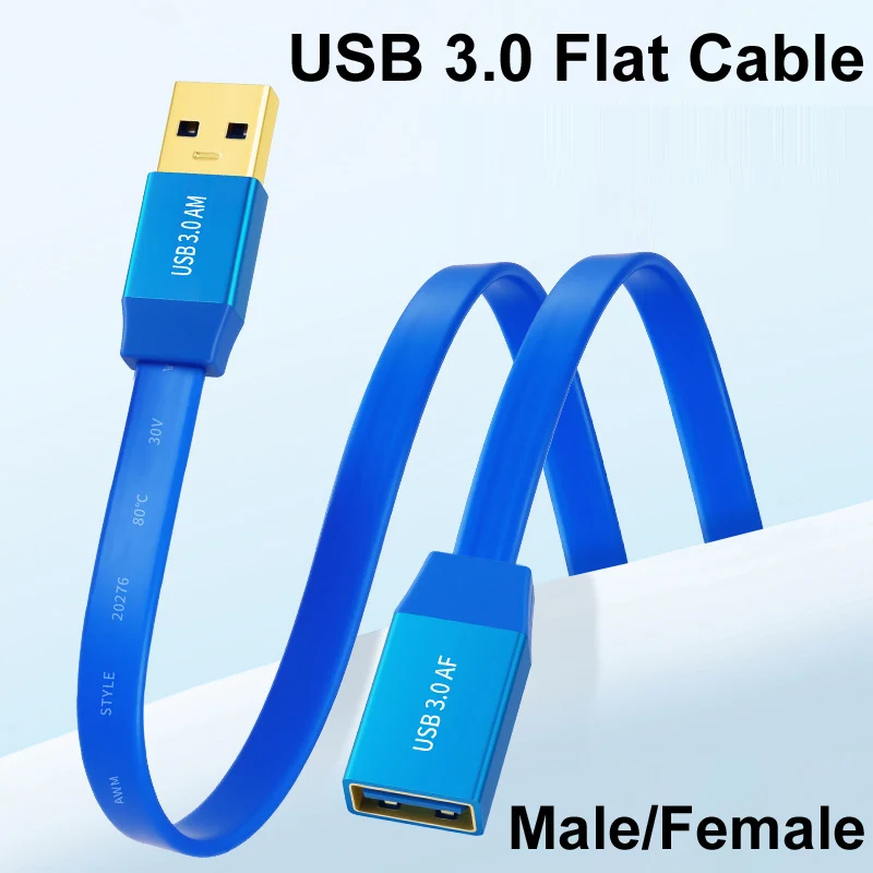 1M 2M USB 3.0 플랫 남성 여성 연장 케이블 5 Gbps 0.6M PC 스마트 TV Xbox One SSD 프린터 USB 허브 마우스 하드 드라이브 키보드용