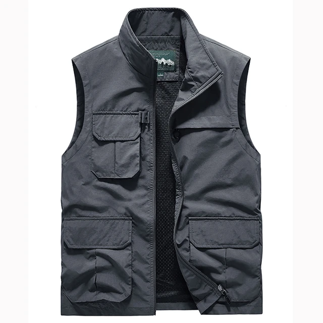 Hot Sale Mens Fishing Vests Autumn Outdoor Multi-pocket Quick-dry