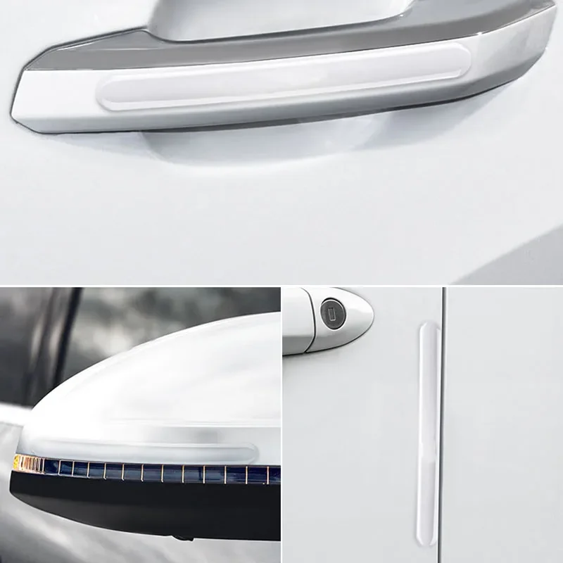 Transparent Car Door Edge Anti-Scratch Protection Strips and Rearview Mirror Anti-Collision Protectors