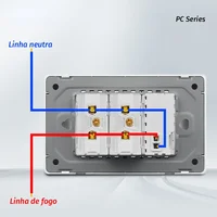 Melery สีขาวสีดําสีเทา 16A 118*72 US บราซิลอิตาลีสวิตช์ไฟ, แผง PC 1/2/3/4gang 1/2way สวิทช์ on Off, ผนังปลั๊กไฟฟ้า 3