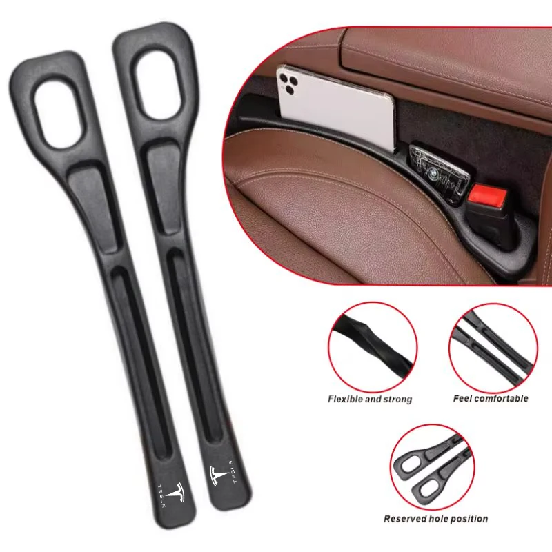 2Pcs Car Seat Gap Filler Seat Crevice Storage Box Bag For Tesla Model S Model X Y Cybertruck 3 Y