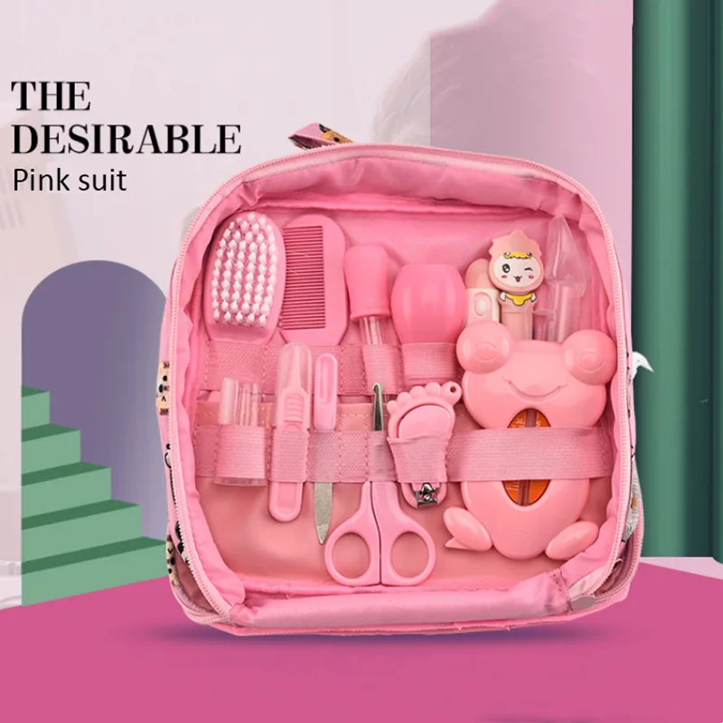 1-13Pcs/Set Newborn Baby Kid Nail Hair Health Care Thermometer Grooming Brush Kit Clipper Scissor Multifunction Baby Hygiene Kit