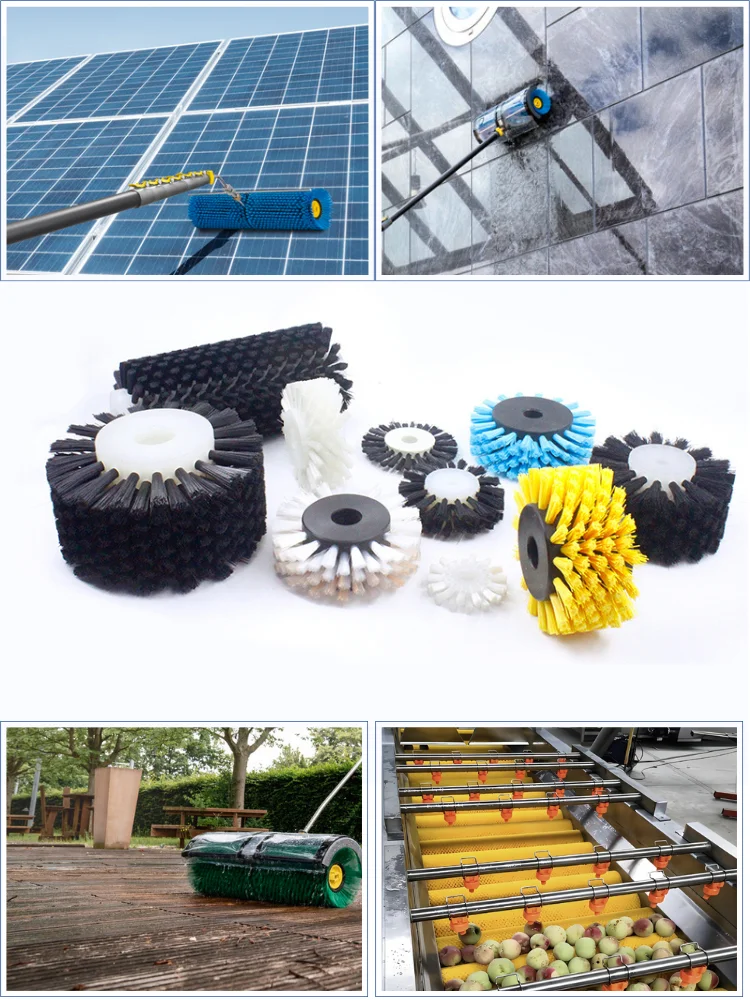 Industrie walzen bürsten Photovoltaik module Rotations reinigungs bürste Nylon rad düse fegen Multifunktion polieren kreisförmig – Detail 5