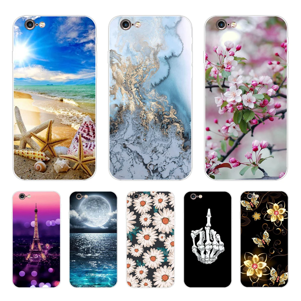 Custodia Per Iphone 5 5S Se Custodia Cover Silicone Tpu Cartoon Pattern Coque Per Iphone 6 6S Custodia Cover Coque Per Iphone 6S 5S Fundas