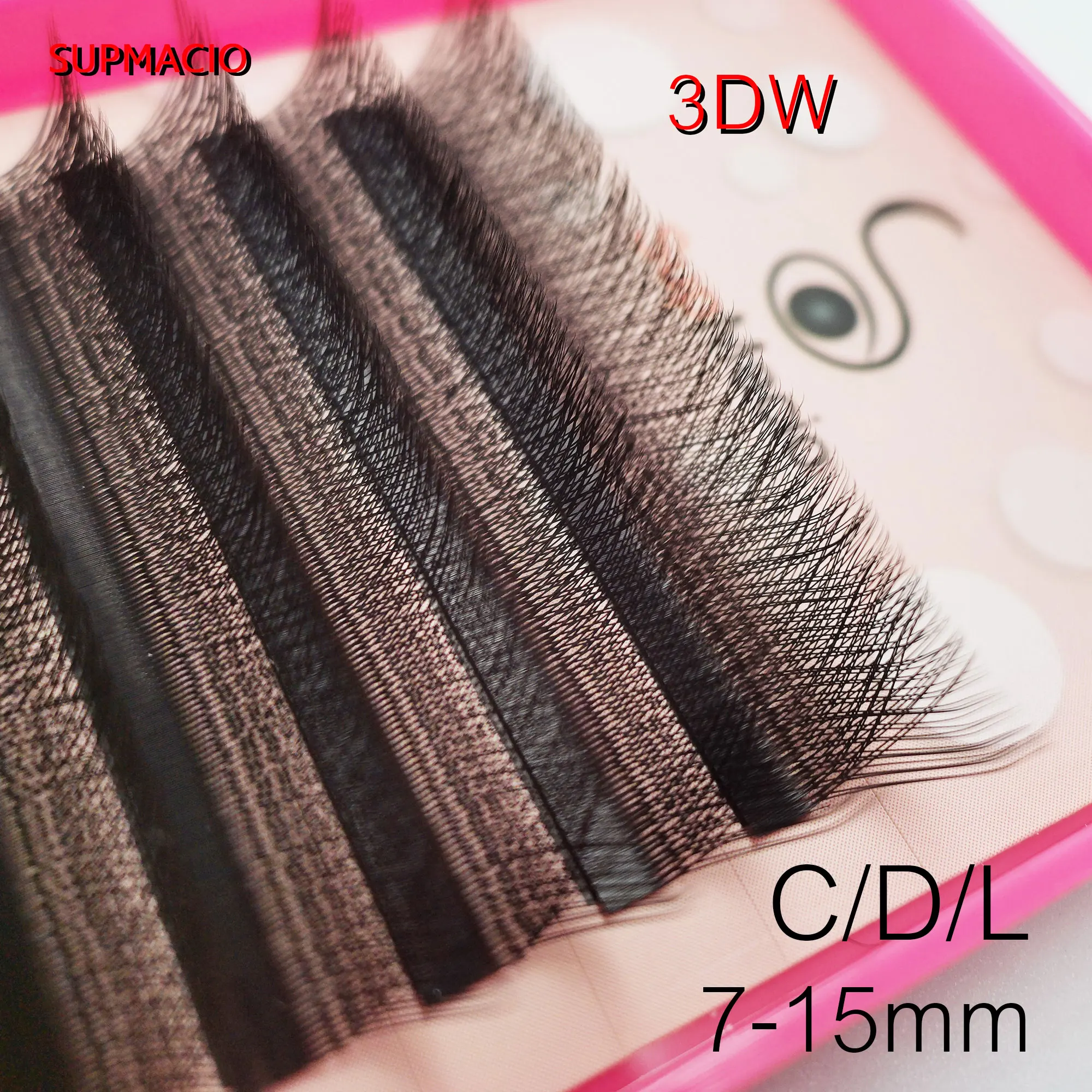 Supmacio lash extension 3d clover w eyelashes 7mm soft C/D/L curl 7-13 mix ready-made bundles cilios 3d w shape lashes 7mm