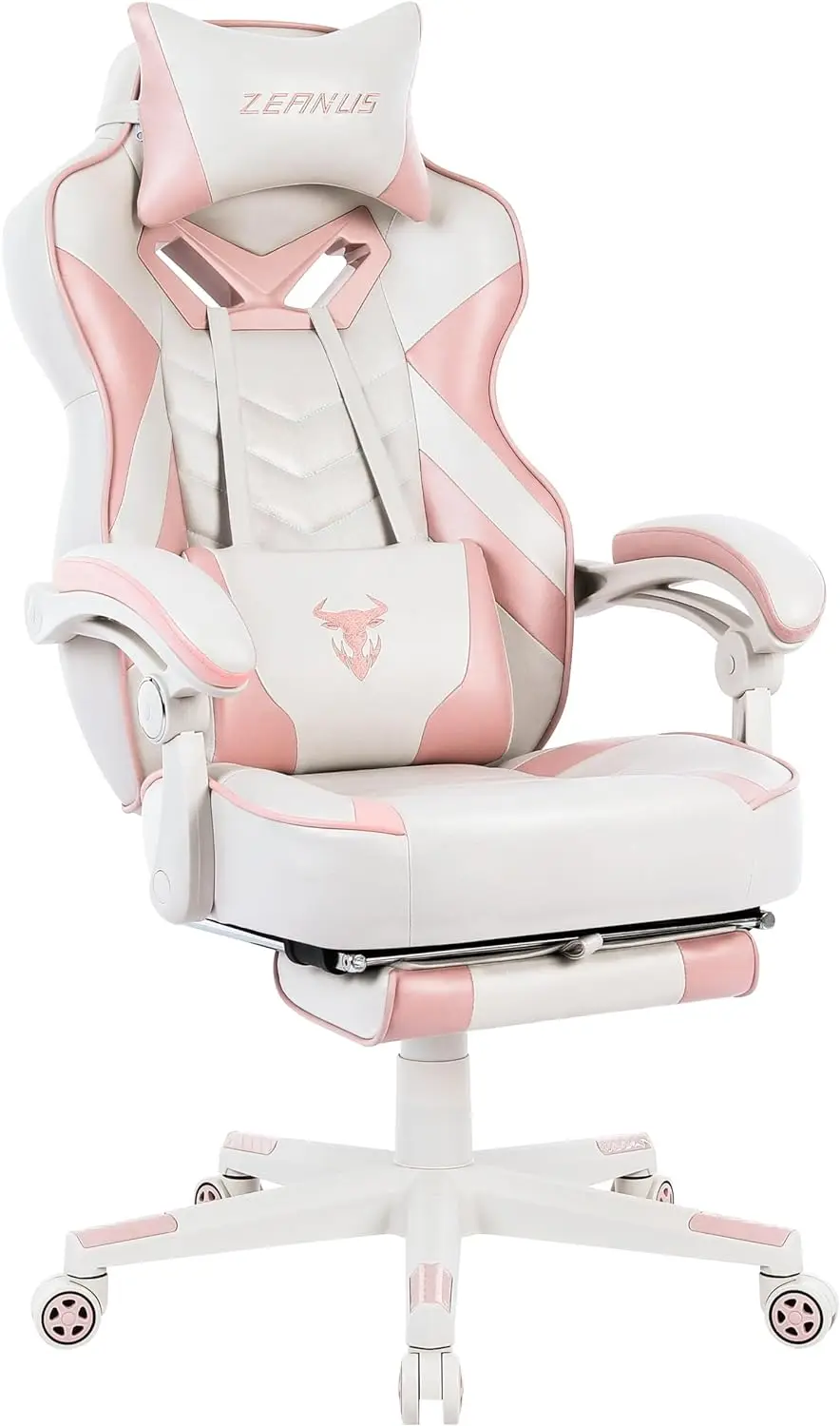 

Zeanus Pink Gaming Chair Gaming Chairs for Adults PC Game Chair for Girls Computer Chair with Footrest Office Swivel Ergonomic R