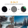 K&F Concept Nano-X Series ND4-64 Variable ND Lens Filter & CPL Polarizers Filter 2-in-1 With 28 Layer Coatings 67mm 77mm 82mm 2