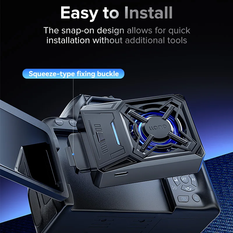 llano High-Speed Camera Cooling Fan for DSLR Cameras Adjustable Mount Intelligent Heat Dissipation for Sony Canon Nikon