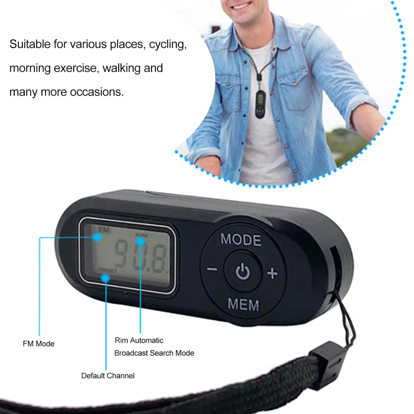Portable Mini FM Radio for Walking Jogging Travel