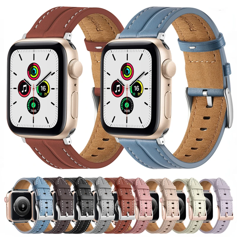 Leather Strap For Apple Watch Ultra 8 7 6 5 4 3 SE Manual Needlework Watchband Belt iWatch 49mm 45mm 41mm 44mm 42mm 40mm Correa