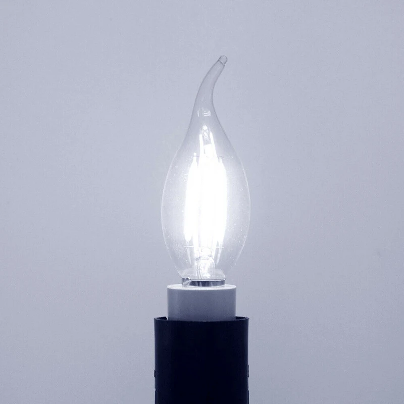 1pcs 디 밍이 가능한 E14 전구 LED 2W 4W 6W 에디슨 레트로 필 라 멘 트 촛불 빛 220V 240lm