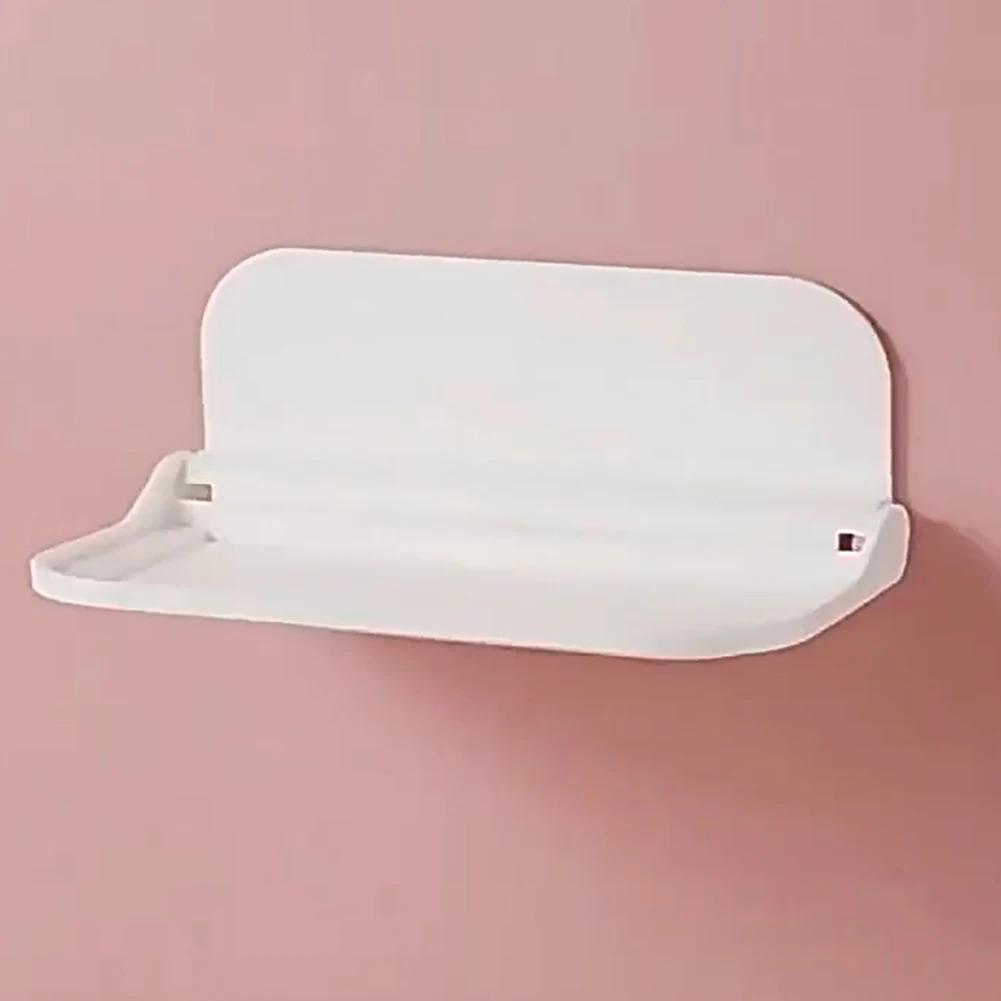 Foldable Wall Shelf Multifunction Folding Storage Shelf Wall-mounted Plastic Storage Rack Punch-Free for Kitchen Laundry Room