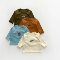 Autumn And Spring Newborn Infant Baby Boys And Girls Cotton Printing O-neck Long-sleeved T-shirt Kids Fashion Baby Clothing 1