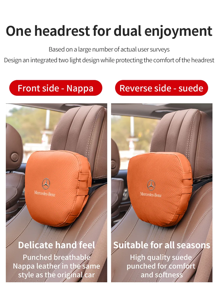 Car Headrest Neck Support Lumbar Rest Cushion Neck Pillow for Mercedes-Benz A B C E S V R-Class A45 C43 CLA GLA GLB GLC GLE SLK car pillow car headrest car neck pillow car lumbar cushion car lumbar pillow